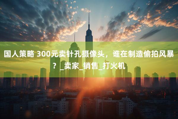 国人策略 300元卖针孔摄像头，谁在制造偷拍风暴？_卖家_销售_打火机
